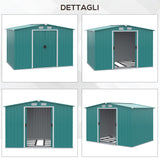 immagine-6-easycomfort-easycomfort-casetta-da-giardino-porta-utensili-in-lamiera-di-acciaio-con-porte-scorrevoli-260x206x179-cm-verde