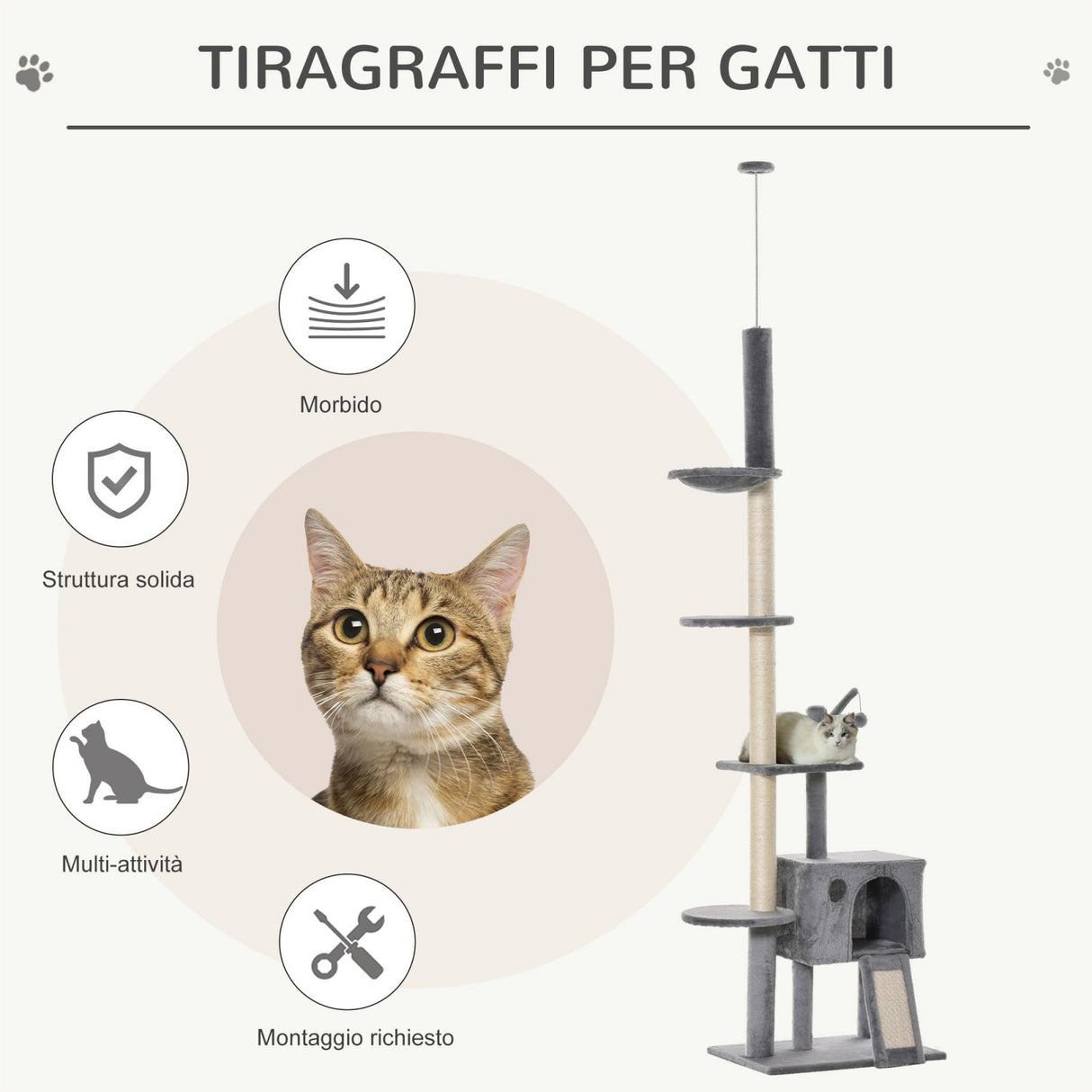 immagine-6-easycomfort-easycomfort-tiragraffi-a-soffitto-multilivello-per-gatti-corde-in-sisal-piattaforme-casetta-e-amaca-grigio-60x40x230-280cm